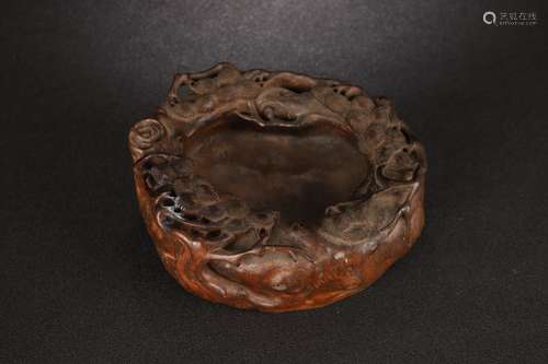 An Agarwood Tree Pattern Brush Washer