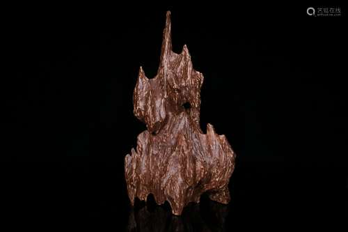 An Agarwood Mountain Shaped Ornament