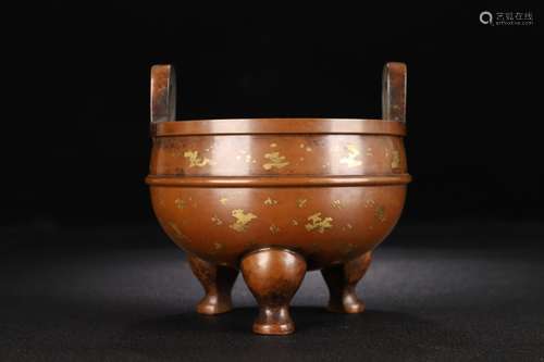 Gilt Bronze 3-Leg Ear Censer