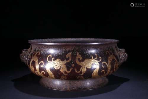 A Bronze Dragon Carved Censer