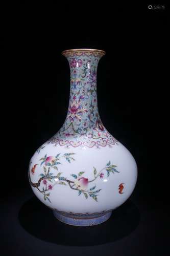 A Porcelain Famille Rose Vase With Mark