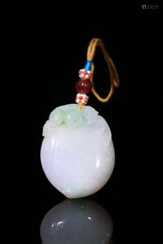 A Jadeite Story Carved Pendant