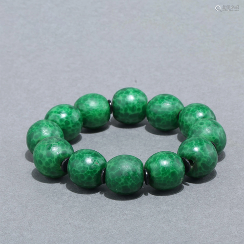 Frog skin and glass Bracelet