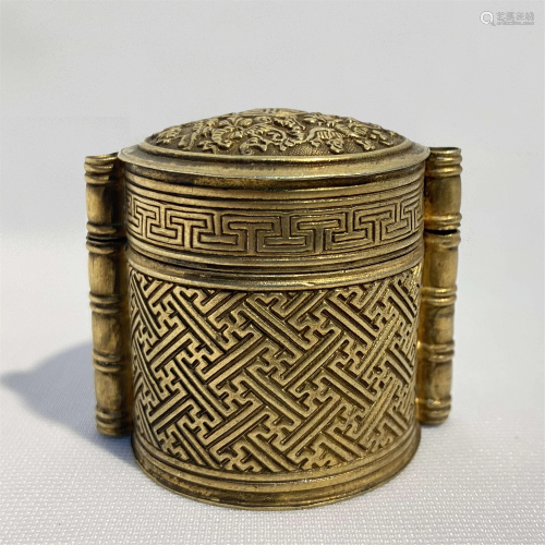 Gilt Silver Thumb Ring With Box