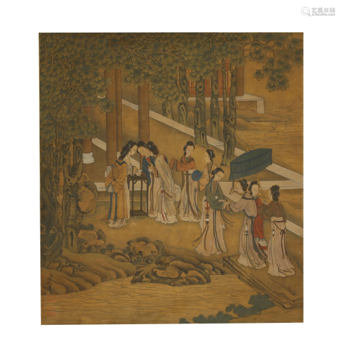 Lengmei, Figures Silk Painting