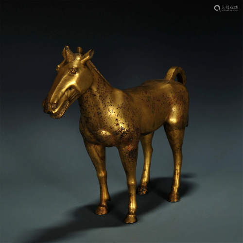 Han Dynasty,Gilt Bronze Horse