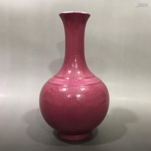 Minguo,Red- Glazed Vase