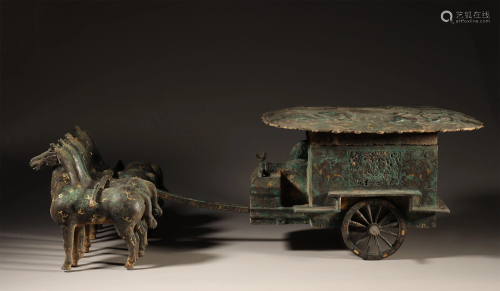 Bronze Inlaid Gold and Silver Carriage