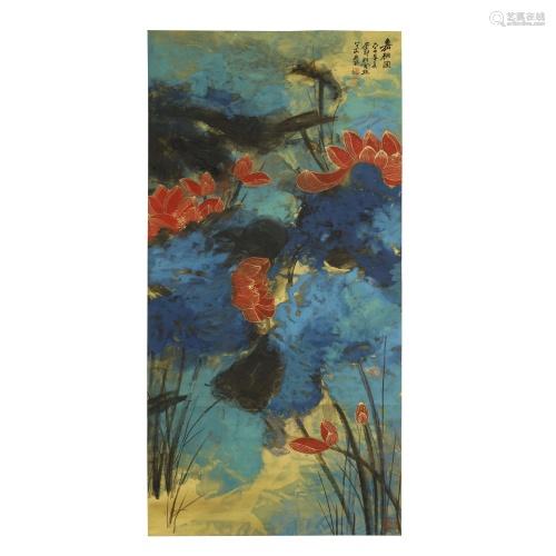 Zhang Daqian,Lotus Painting