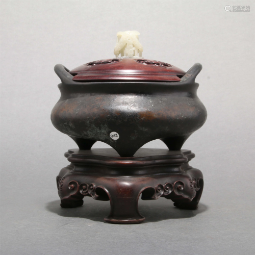 Bronze Incense Burner With Lid