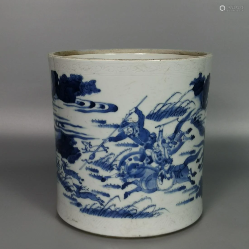 Ming Dynasty,Blue and White Pen Holder