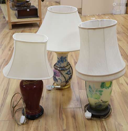 Three ceramic table lampsCONDITION: Good condition