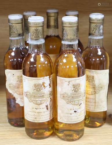 Seven half bottles of Chateau Coutet a Barsac, 1983.