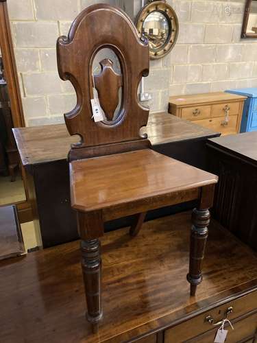 A Victorian mahogany hall chair