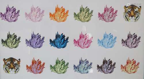 Fleur Cowles, limited edition artist proof print, Jungle Garden, signed and dated 1976 and