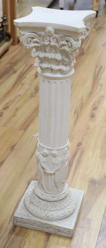 A composition Corinthian column pedestal, signed Guelli, height 72cm