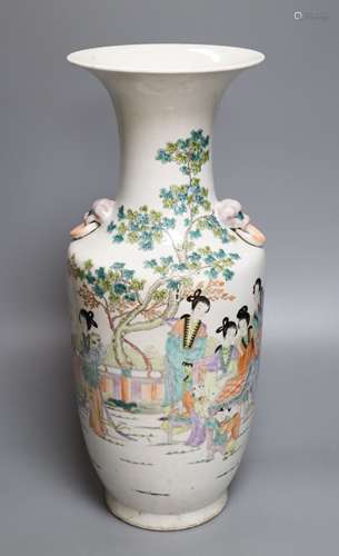 A Chinese famille rose vase, 20th century, height 42cmCONDITION: Structurally good