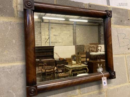 A mid Victorian rectangular mahogany wall mirror, width 58cm, height 48cm