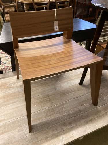 A Christopher Coane design sapele wood 'stout' side chair