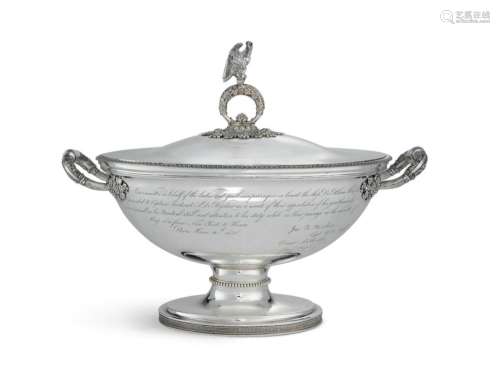 A French Silver Covered Tureen with de Peyster Presentation, Désiré-Toussaint Legrand, Paris, dated 1830