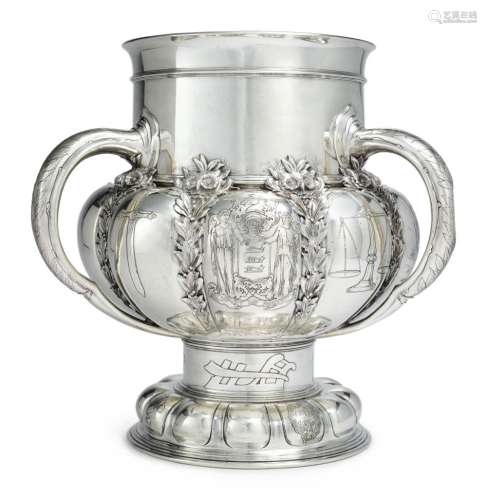 Of New Jersey Interest: A Large American Silver Three-Handled Presentation Cup, Tiffany & Co., New York, 1890-91