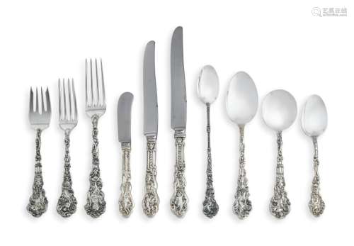 An American Silver Mythologique Pattern Flatware Service, Gorham Mfg. Co., Providence, RI, circa 1900