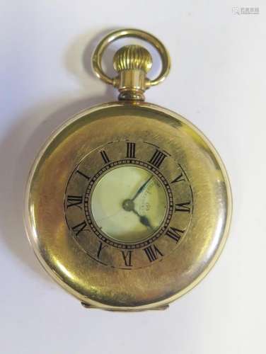 A Gold Plated Half Hunter Pocket Watch, A/F