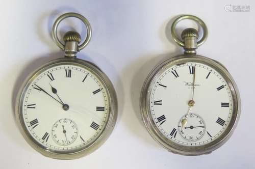 Two Gent's English Sterling Silver Cased Open Dial Pocket . Both A/F