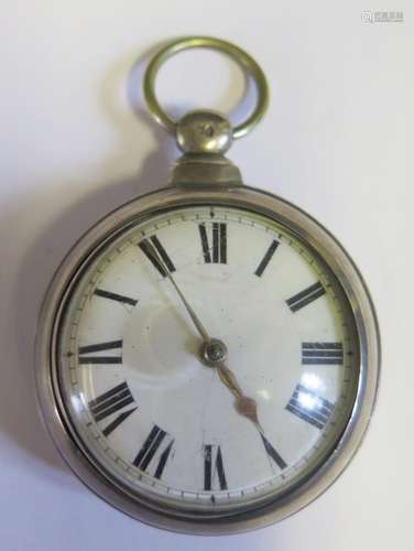 A Victorian Silver Pair Cased Pocket Watch, the chain driven verge movement signed Fran Pinney