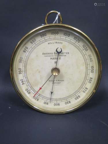 A Short & Mason Mk.II Aneroid Barometer, 12cm dial