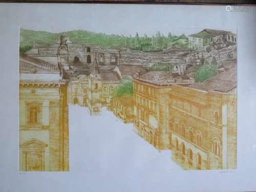 Cassell, Limited Edition Coloured Lithographic Print 32/99, Street Scene, Signed, 60 x 40cm, F&G