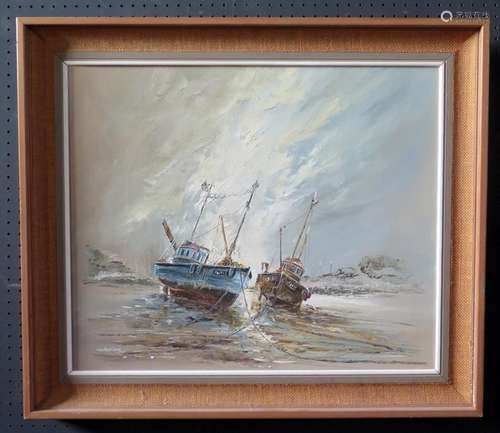 Wyn Appleford, Moored Up, 20th/21st Century, Oil on Canvas, 60 x 50cm, Framed