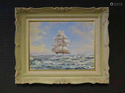 Robin Goodwin (1909-1997), 'Cutty Sark', Signed, Oil on Board, 40 x 30cm, Carved Wooden Frame