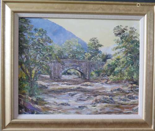 Wyn Appleford, 'Bridge on Dartmoor' Signed, 20th/21st Century, Oil on Canvas, 49 x 39cm, Framed