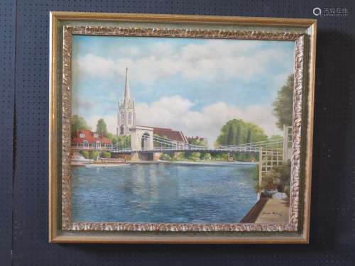 George Rogers, River Scene 1976, Signed, Acrylic on Canvas, 75 x 63cm, Framed