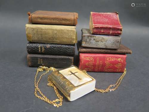 A Selection of Miniature Books including Bryce's Diamond English Dictionary with Birmingham silver