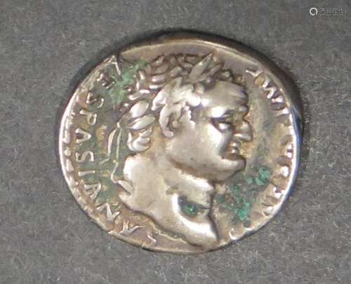 A Roman Empire Emperor Vespasian Silver Denarius, 18mm, 3.5g