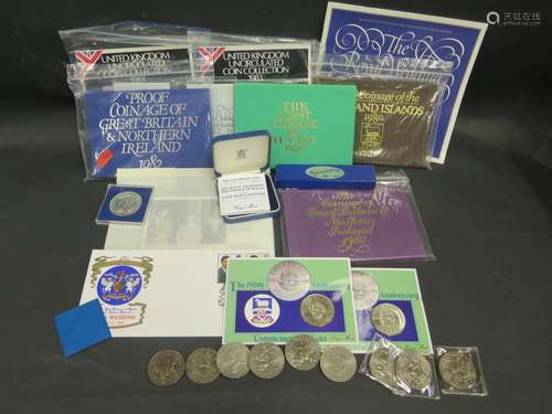 Great Britain & Northern Ireland Mint Coin Year Packs for 1980, 1982, 2x 1983, 2x Falkland Island