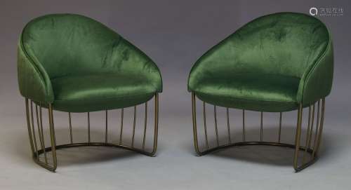 Note Design Studio, a pair of 'Tonella' lounge chairs for Saclan, of recent manufacture, with