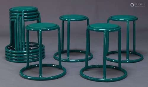 A set of eight ‘Champ’ stacking stools designed by Visibility, New York, of recent manufacture, in