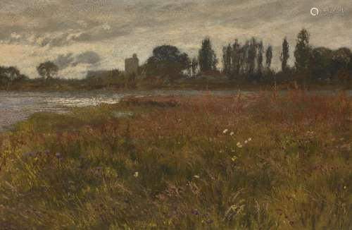 European School, 20th century- Lakeside landscape; oil on board, 40x60cmPlease refer to department