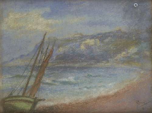 Riccio de Beja, Spanish School, late19th/early 20th century- Coastal Scene; pastel, signed and dated