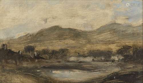 Suzanne Riddoch, British 20th century- Landscape study II, 1987; oil on board, bears a label with an