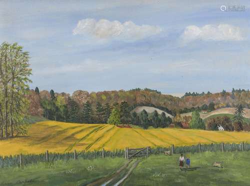 Anne Fitzalan-Howard, Duchess of Norfolk, British 1927-2013- Rapeseed field near Henley on Thames;