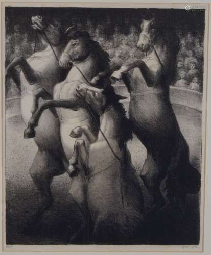 Francis Howard Spear, British 1902-1979- Circus Horses, 1933; lithograph, signed, dated and numbered