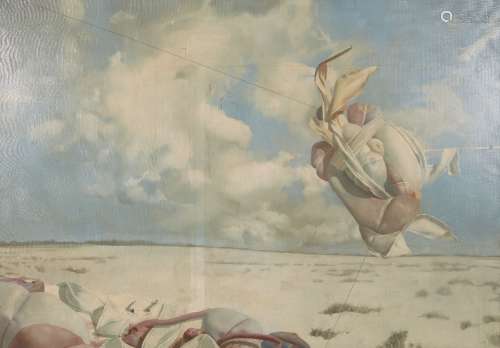 Surrealist School, mid-late 20th century, Washing line, 1970; oil on canvas, signed and dated 70, 81