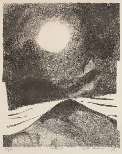 Louise Henderson, New Zealander 1902-1994- Moon I, 1985; lithograph, signed, titled, dated and