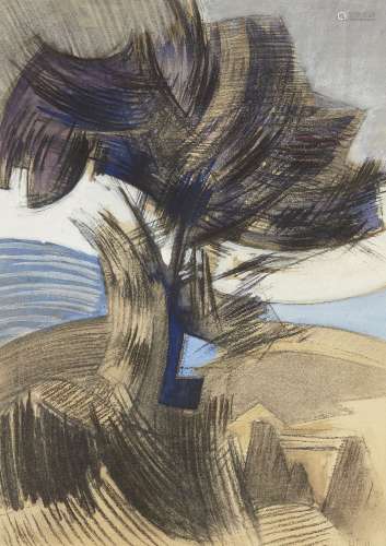 Silva Costa, Brazilian, late 20th/early 21st century- The Tree; gouache on paper, signed, 63 x