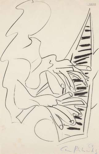 Ceri Richards CBE, British 1903-1971- The Pianist, 1963; offset lithograph, signed and dated 63