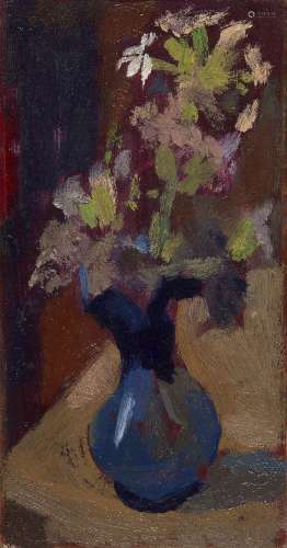 Yves Hersent, French 1925-1987- Still Life, c.1945; oil on paper laid down on panel, 15.5x8.5cm(ARR)